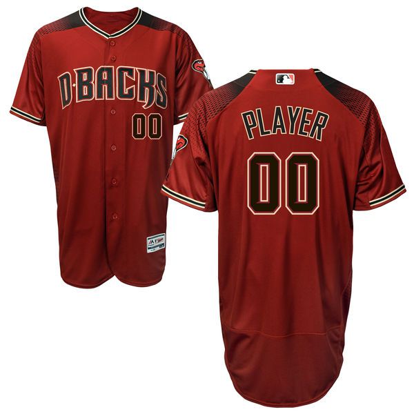 Men Arizona Diamondbacks Majestic Red Alternate Brick Flex Base Authentic Collection Custom MLB Jersey->customized mlb jersey->Custom Jersey